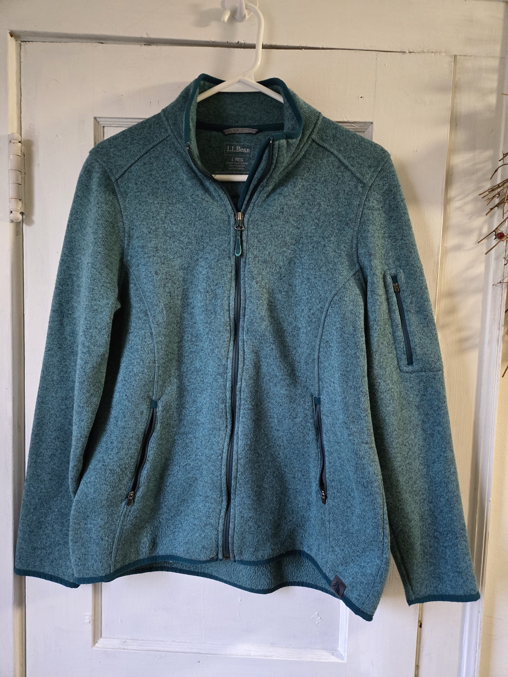 L.L.Bean Teal Heather Zip-Up Fleece